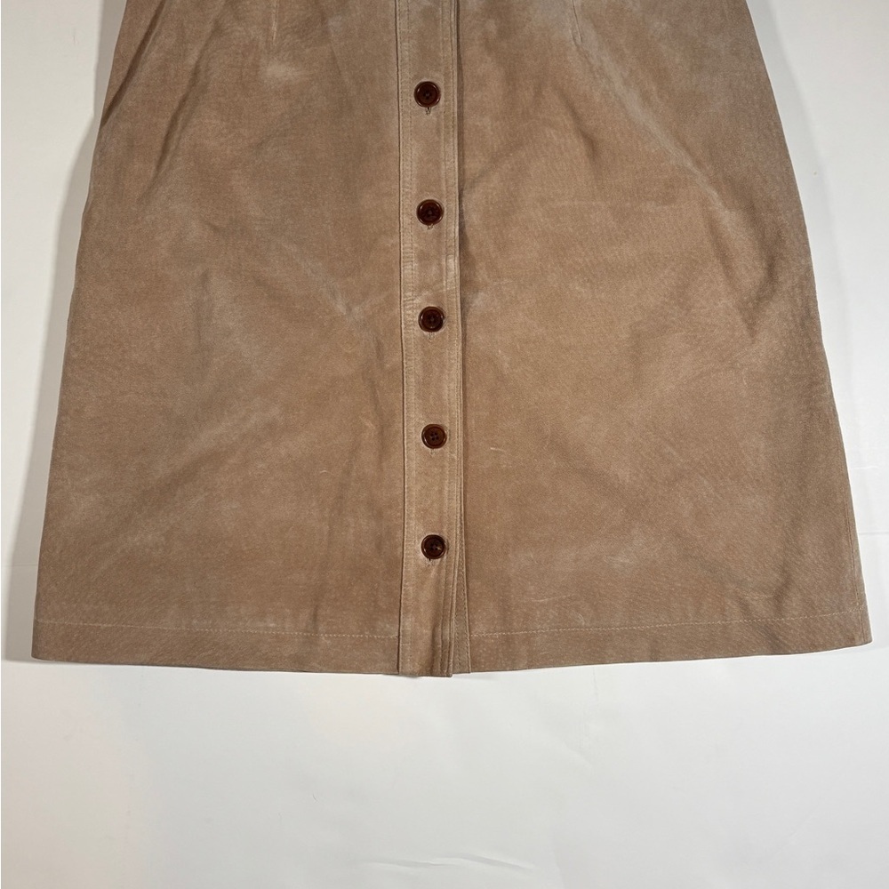 VTG Orvis Leather Skirt Size 8 Normcore Preppy Western Classic Travel - Picture 2 of 6
